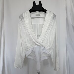 Dress Forum Ivory Pleated Bodysuit